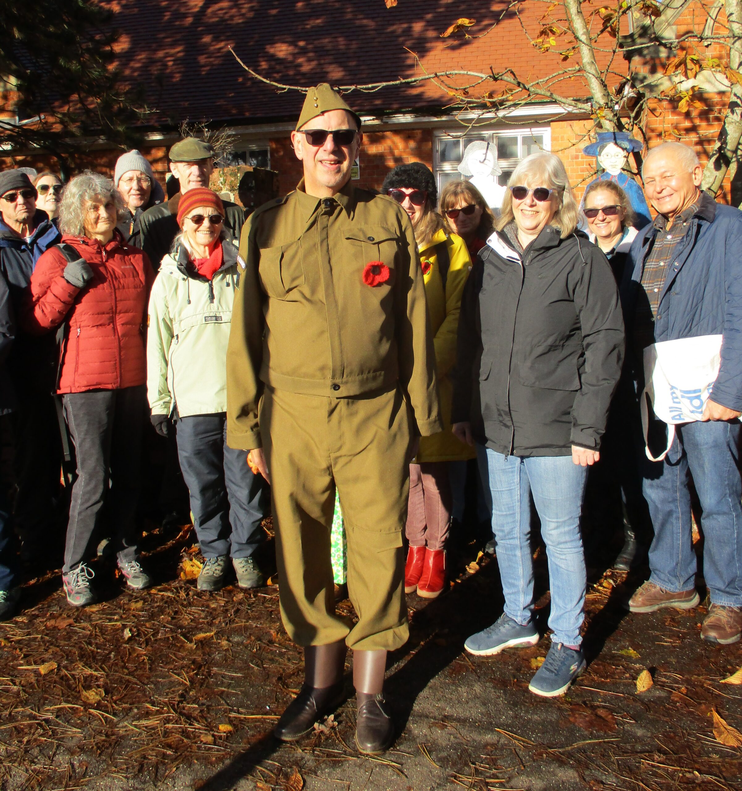 Terry dressed in Home Guard kit, leading this Walkabout last November